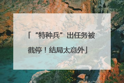 “特种兵”出任务被截停！结局太意外