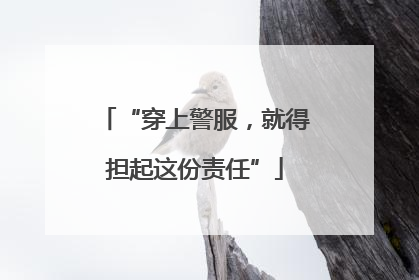“穿上警服，就得担起这份责任”