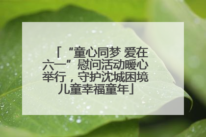 “童心同梦 爱在六一”慰问活动暖心举行，守护沈城困境儿童幸福童年