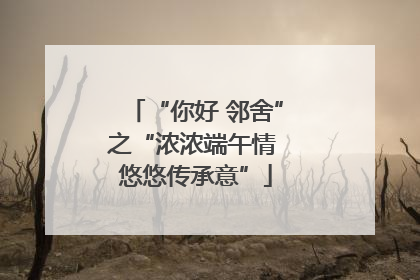 “你好 邻舍”之“浓浓端午情 悠悠传承意”