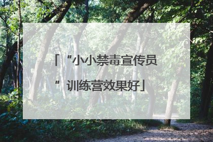 “小小禁毒宣传员”训练营效果好