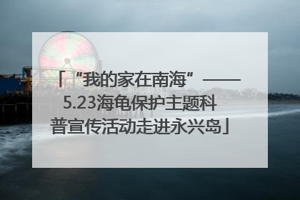 “我的家在南海”——5.23海龟保护主题科普宣传活动走进永兴岛