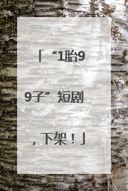 “1胎99子”短剧，下架！