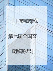 王英镇荣获第七届全国文明镇称号