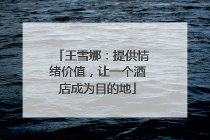 王雪娜：提供情绪价值，让一个酒店成为目的地