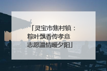 灵宝市焦村镇：粽叶飘香传孝意 志愿温情暖夕阳