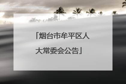 烟台市牟平区人大常委会公告
