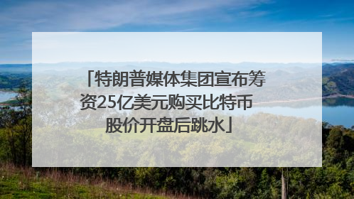 特朗普媒体集团宣布筹资25亿美元购买比特币 股价开盘后跳水