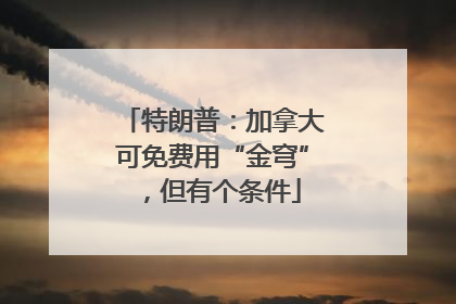 特朗普：加拿大可免费用“金穹”，但有个条件