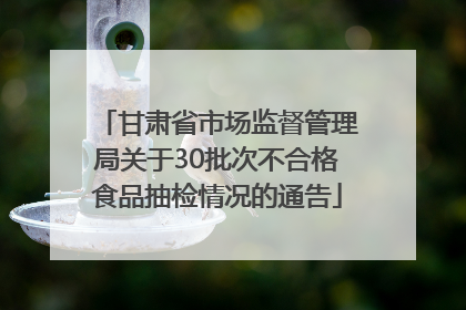 甘肃省市场监督管理局关于30批次不合格食品抽检情况的通告
