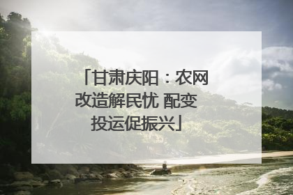 甘肃庆阳：农网改造解民忧 配变投运促振兴