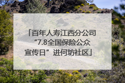 百年人寿江西分公司“7.8全国保险公众宣传日”进何坊社区