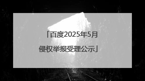 百度2025年5月侵权举报受理公示