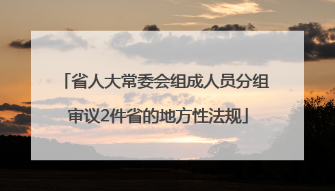 省人大常委会组成人员分组审议2件省的地方性法规