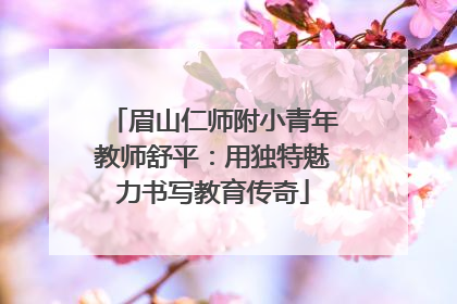眉山仁师附小青年教师舒平：用独特魅力书写教育传奇