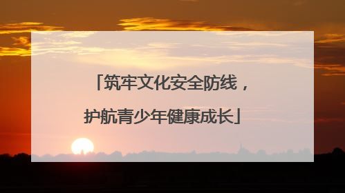 筑牢文化安全防线，护航青少年健康成长