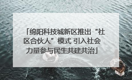 绵阳科技城新区推出“社区合伙人”模式 引入社会力量参与民生共建共治