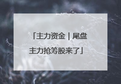 主力资金｜尾盘主力抢筹股来了