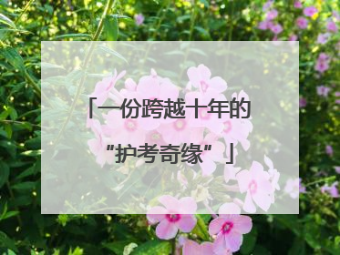 一份跨越十年的“护考奇缘”