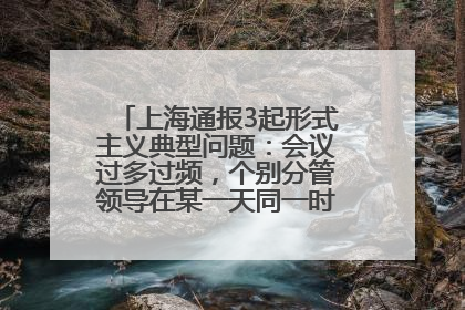 上海通报3起形式主义典型问题：会议过多过频，个别分管领导在某一天同一时段需参加3个会议