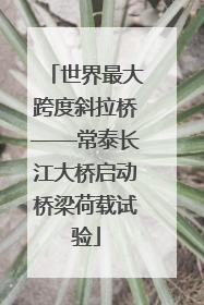 世界最大跨度斜拉桥——常泰长江大桥启动桥梁荷载试验