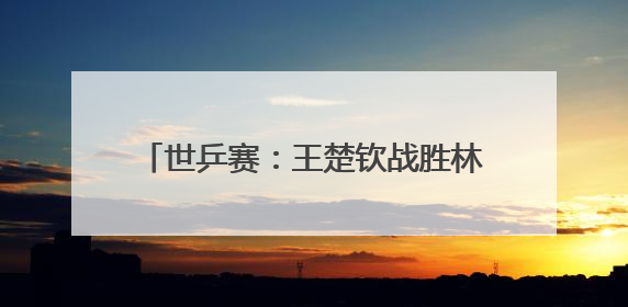 世乒赛：王楚钦战胜林昀儒 晋级男单四强