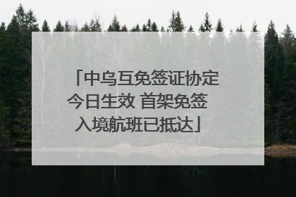 中乌互免签证协定今日生效 首架免签入境航班已抵达