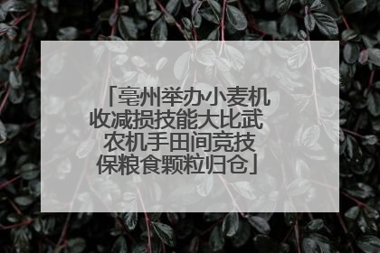 亳州举办小麦机收减损技能大比武 农机手田间竞技保粮食颗粒归仓