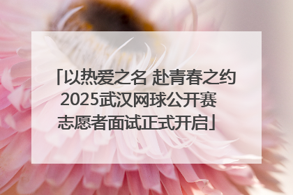 以热爱之名 赴青春之约 2025武汉网球公开赛志愿者面试正式开启