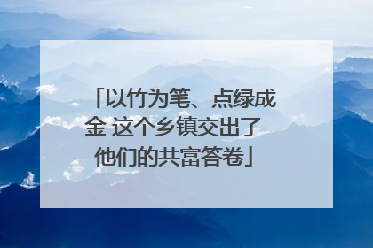 以竹为笔、点绿成金 这个乡镇交出了他们的共富答卷