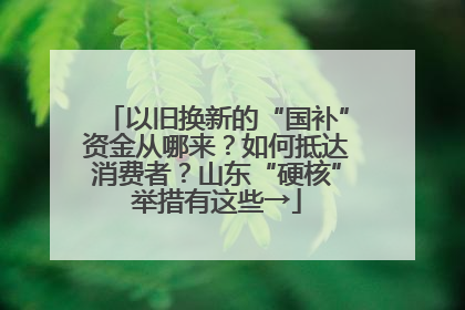 以旧换新的“国补”资金从哪来？如何抵达消费者？山东“硬核”举措有这些→