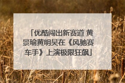 优酷闯出新赛道 黄景瑜黄明昊在《风驰赛车手》上演极限狂飙