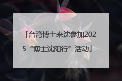 台湾博士来沈参加2025“博士沈阳行”活动