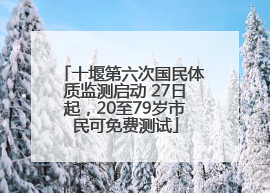 十堰第六次国民体质监测启动 27日起，20至79岁市民可免费测试