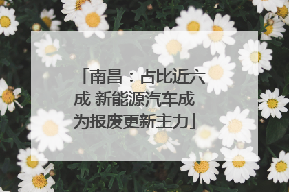 南昌：占比近六成 新能源汽车成为报废更新主力