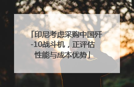 印尼考虑采购中国歼-10战斗机，正评估性能与成本优势