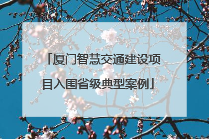 厦门智慧交通建设项目入围省级典型案例