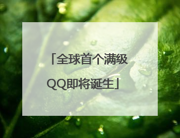 全球首个满级QQ即将诞生