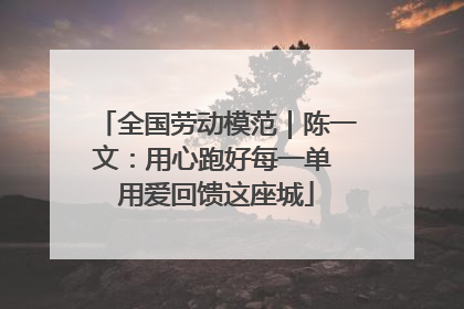 全国劳动模范｜陈一文：用心跑好每一单 用爱回馈这座城