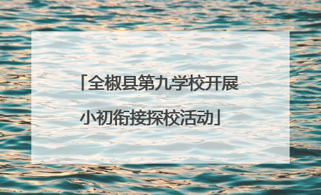 全椒县第九学校开展小初衔接探校活动