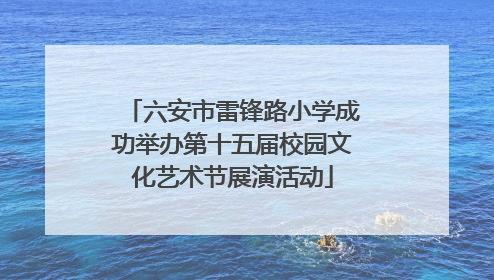 六安市雷锋路小学成功举办第十五届校园文化艺术节展演活动