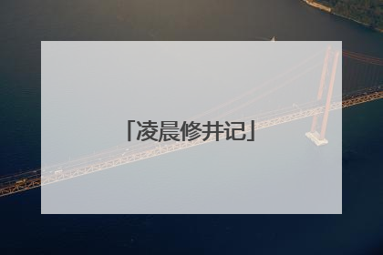 凌晨修井记