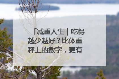 减重人生｜吃得越少越好？比体重秤上的数字，更有意义的是什么？