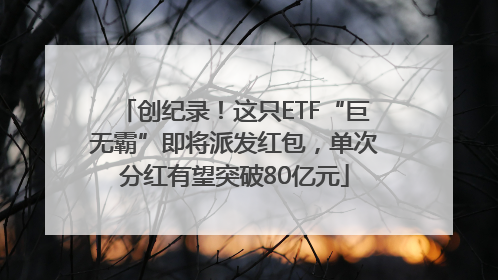 创纪录！这只ETF“巨无霸”即将派发红包，单次分红有望突破80亿元