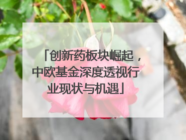 创新药板块崛起，中欧基金深度透视行业现状与机遇