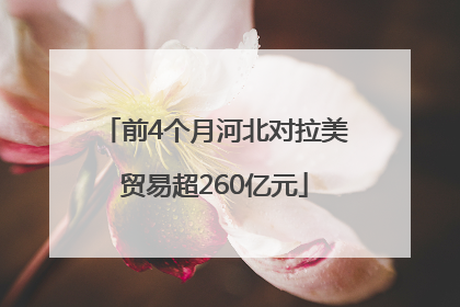 前4个月河北对拉美贸易超260亿元