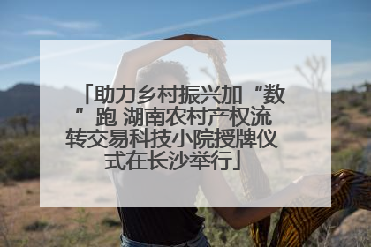 助力乡村振兴加“数”跑 湖南农村产权流转交易科技小院授牌仪式在长沙举行