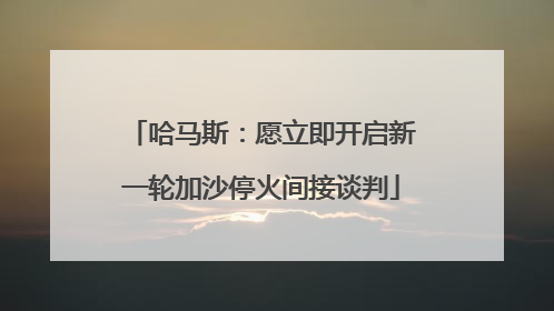 哈马斯：愿立即开启新一轮加沙停火间接谈判