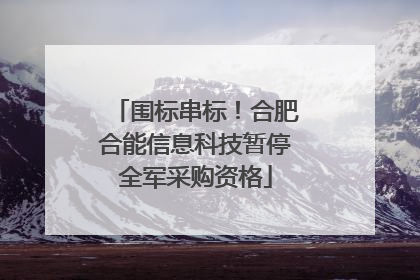 围标串标！合肥合能信息科技暂停全军采购资格
