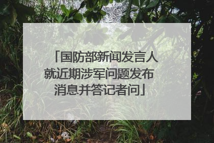 国防部新闻发言人就近期涉军问题发布消息并答记者问